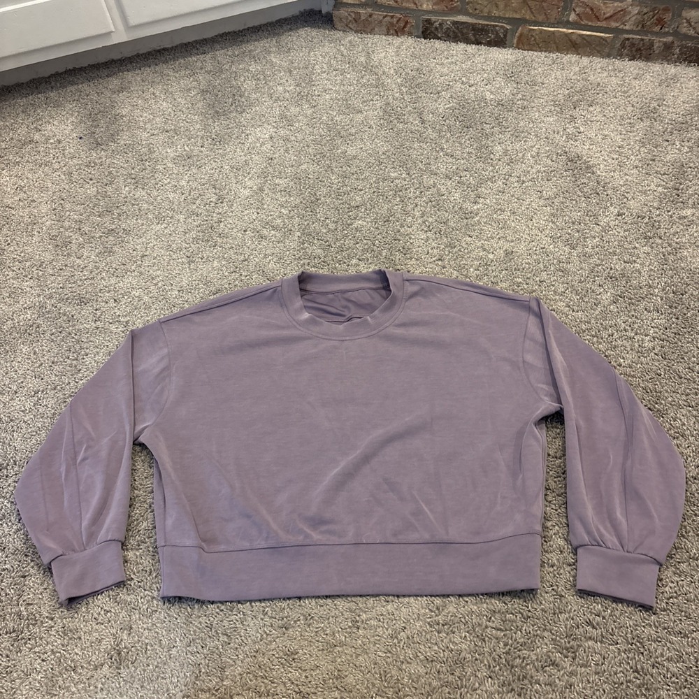 Lululemon Perfectly Oversized Cropped Crew Sweater Womens 8 Softstreme Purple